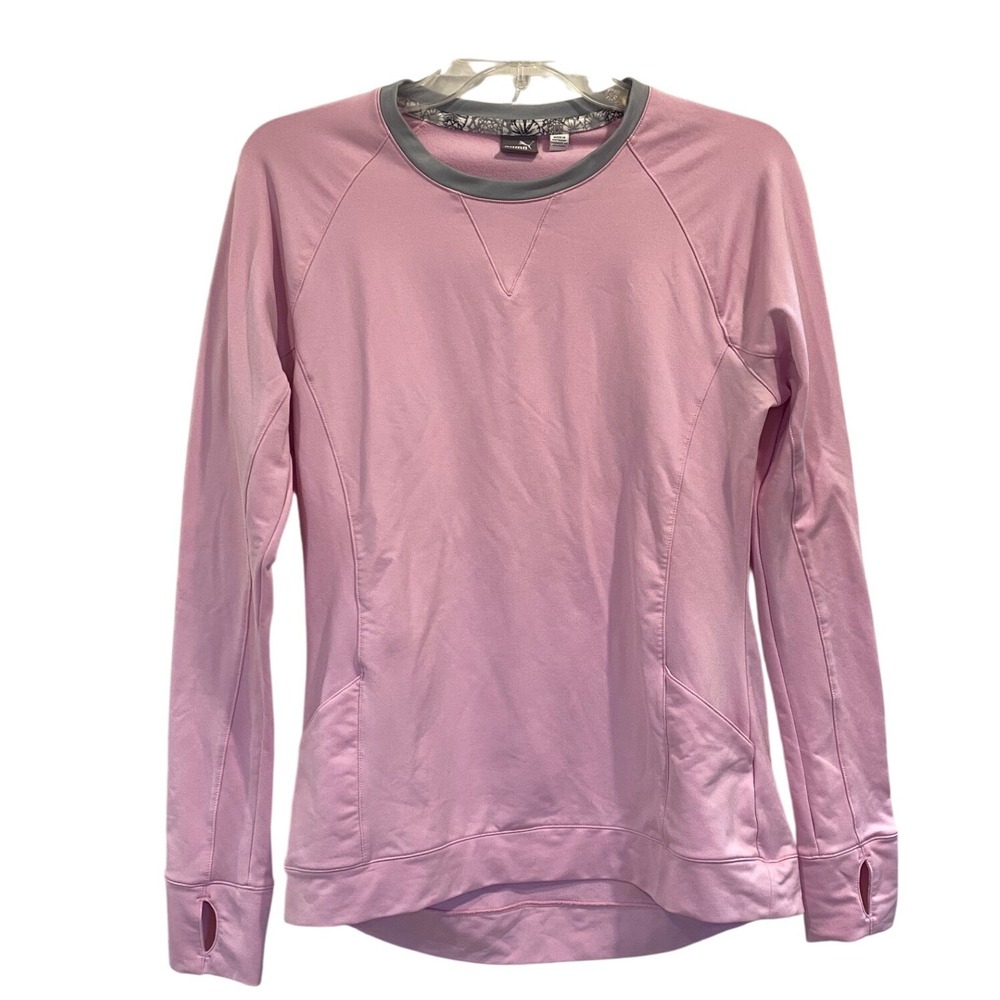 Puma Womens Medium Lavender Crew Neck Sweatshirt Long Sleeve‎ Thumbhole Pockets